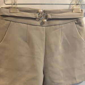 Women's Fancy Mengliya Tan Shorts w/Pearl Metal Hook Size S